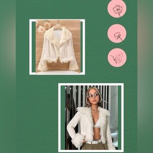Cream Faux Fur Trim Jacket